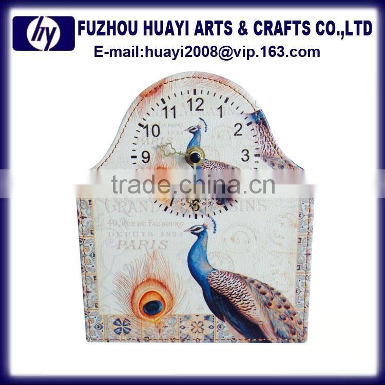 Customized made brand logo decorate wooden printing wall clock