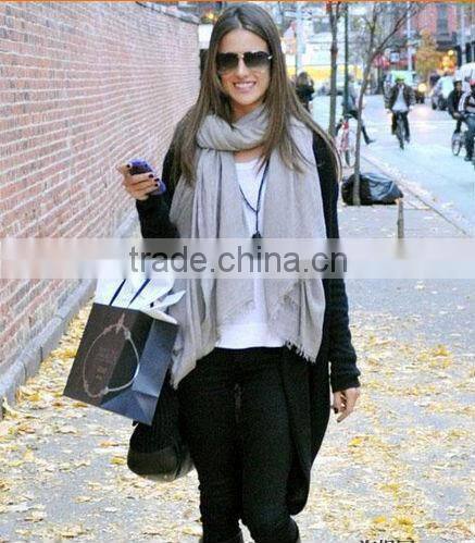 2014 Fashion New Cotton & Linen Good Quality Large Long Solid Color Scarf