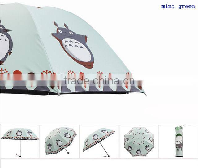 Super vinyl sunshade manual open japanese anime umbrella