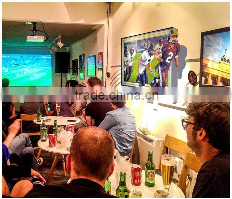 UV printed 3D sports Rugby football player window wall sticker