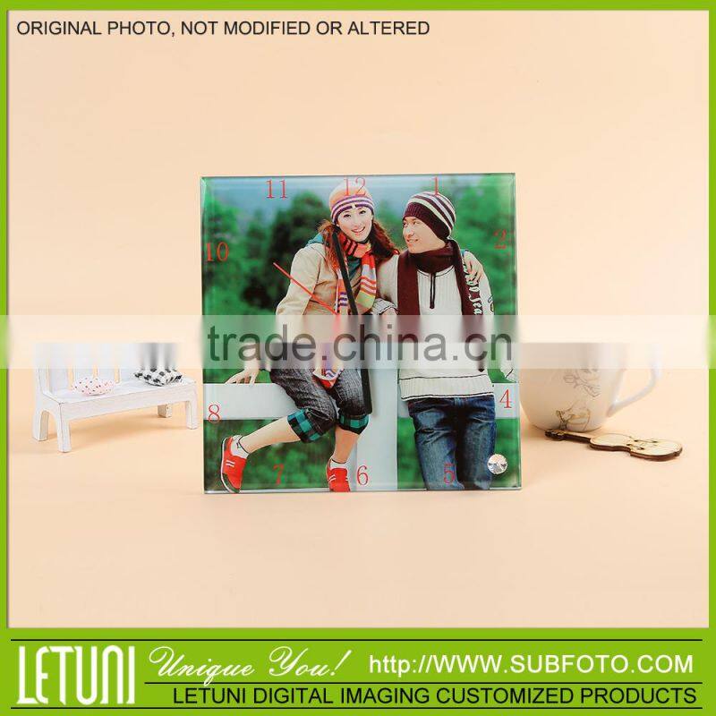 photo glass gift clock
