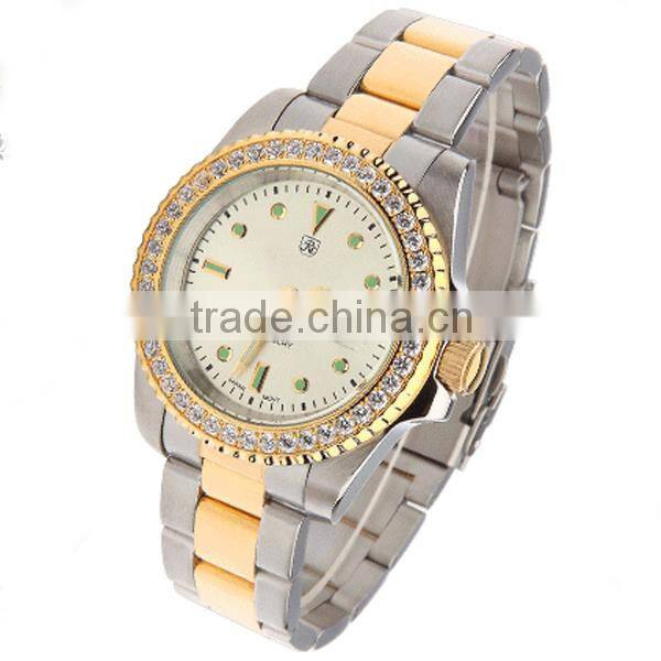 2015 high quality pebble all stainless steel vogue watch for couples
