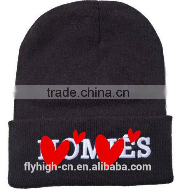 Cheap price wholesale custom warm acrylic knit hat