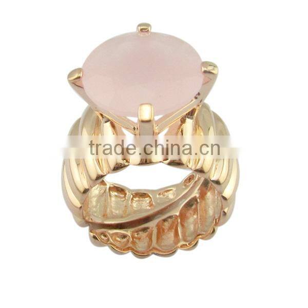 big stone plating rose gold silver jewelry ring