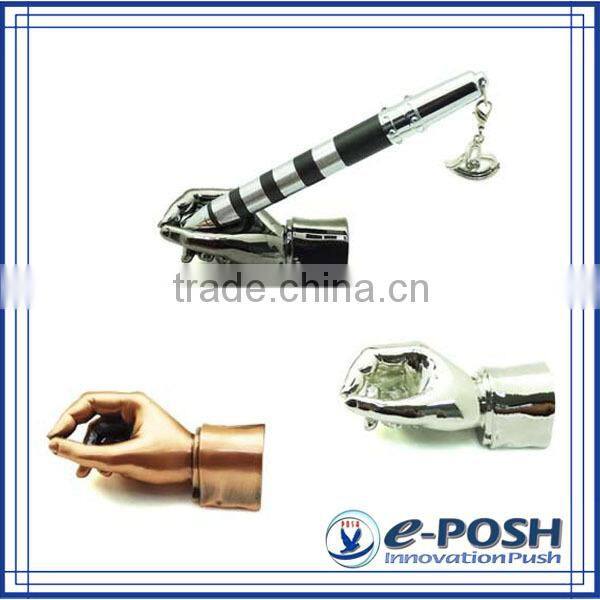 Luxury metal advertising gift display single pen rack holder paperweight