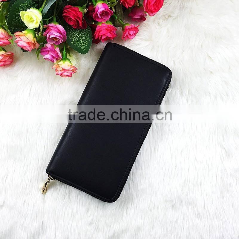 High Quality Wholesale New Fashion Black PU Embossed Women Wallet Famous Designer Brand Wallet