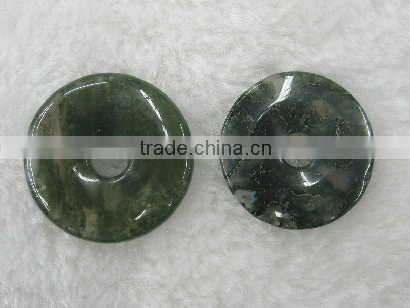 Wholesale 15-50mm Green Point Stone donut gemstone
