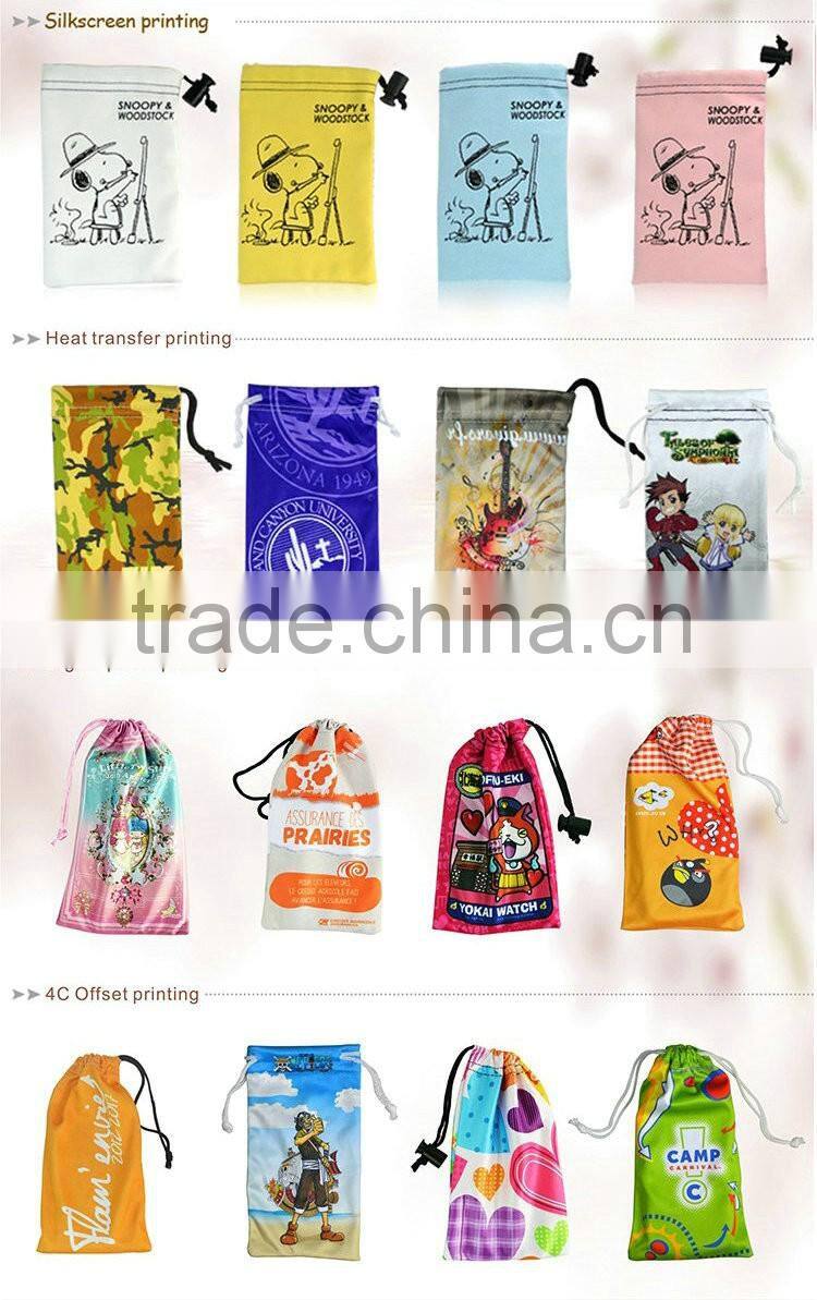 Microfiber drawstring mobile phone pouch bag Manufacturer supply