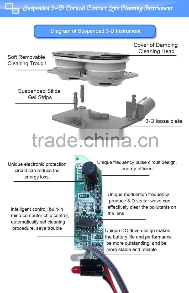 Auto Suspended 3D Corneal contact lens cleaner WEB design Available lens protected
