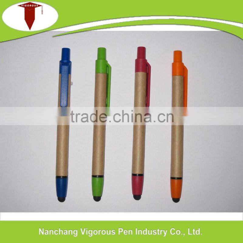 Hot selling top quality eco-friendly recycled pen with ipad touch