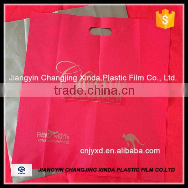 wholesale customized plastic die cut handle packing bag
