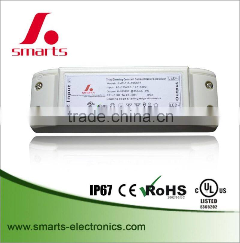 350ma 6w triac dimmable led power supply waterproof IP40