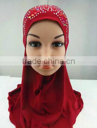 H177 small girl hijab with flower on back,new style scarf hijab