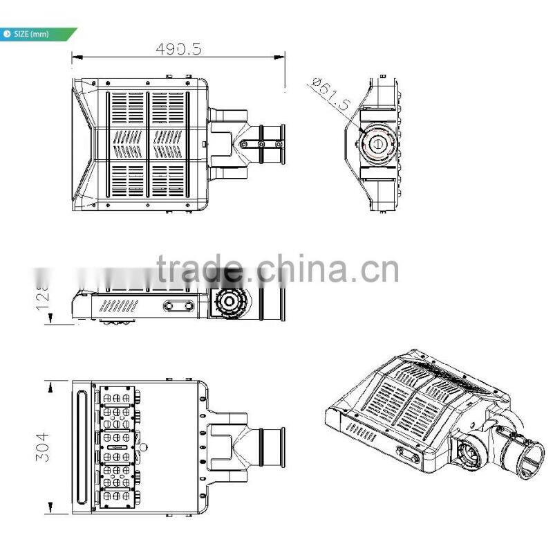 Modular Design CE Rohs Adjustable Arm Meanwell Driver 100-140lm/W Lens Kit for Different Beam Angle 30W Street Lighting Fixtures
