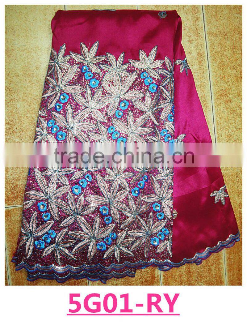 latest african design sequins raw silk george fabrics for women dress