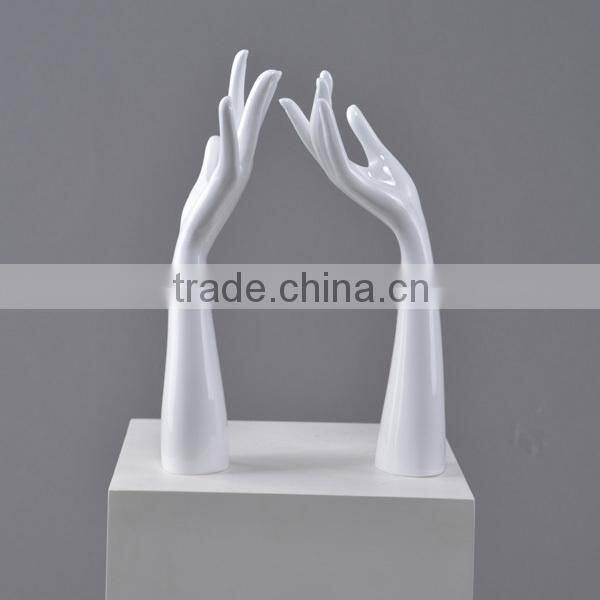 elegant white fiberglass mannequin hand for jewelry display