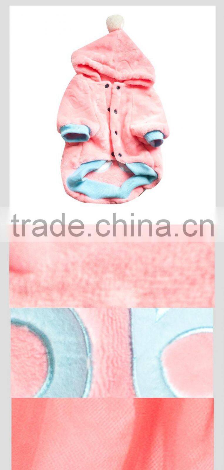 Sweet Spring Soft Plush Dog Coats Hooded Clothes ,red&blue