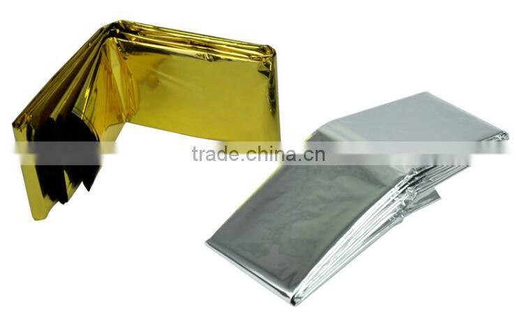 Gold or silver thermal foil emergency blanket