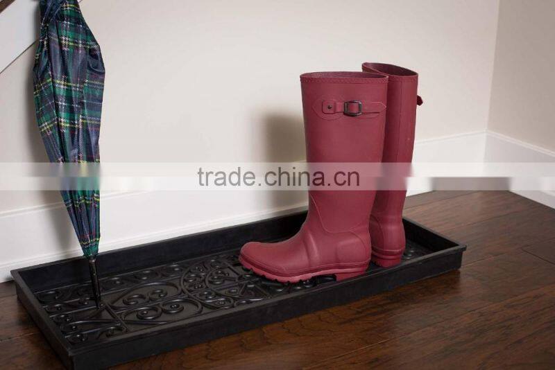 Home Rubber Boot Tray 34 inch Decorative Boot Tray Waterproof for Indoor or Outdoor Use dog cat food mat