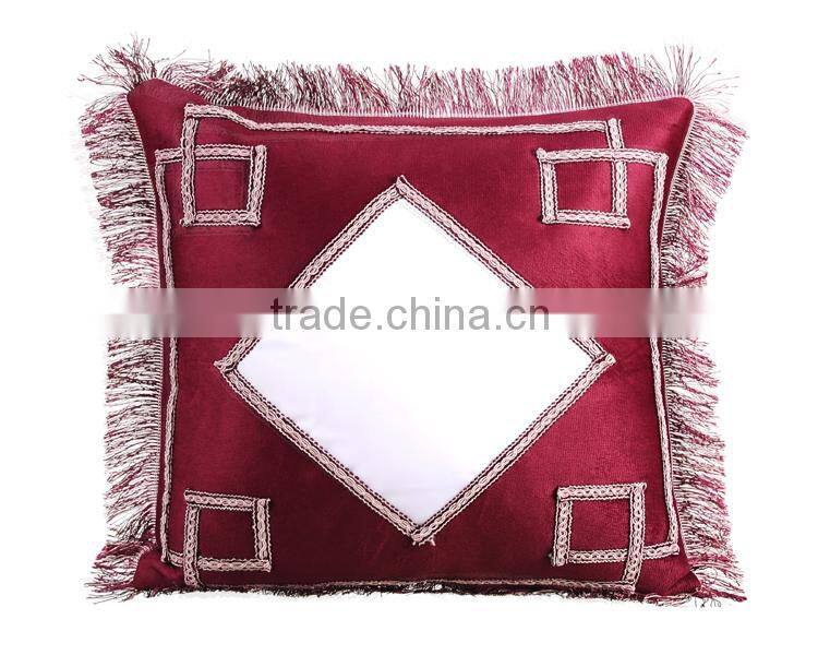 Wine color sublimation pillow case ,square shape
