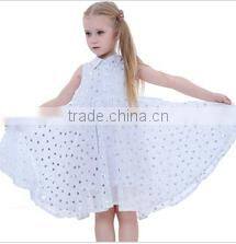 Fashion design wholesale little baby girls sleeveless dresses with print heart