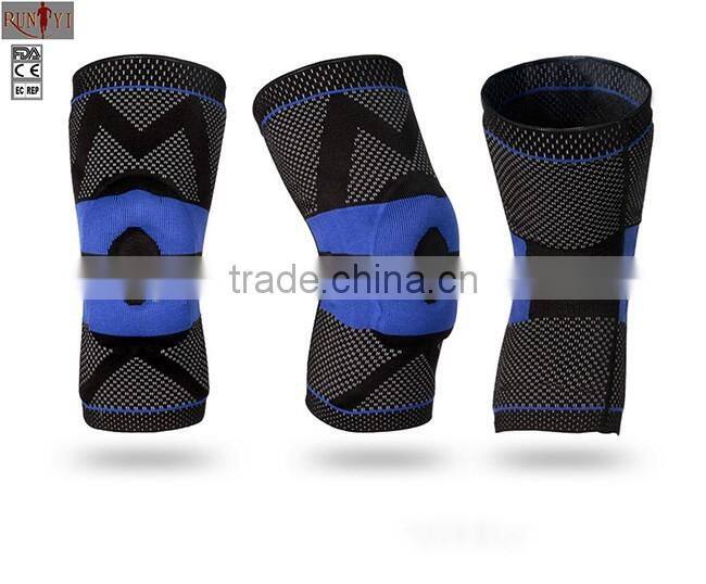 Crossfit Knitting Machine Flat Knee Brace with Silicone Gel Pad from China Supplier