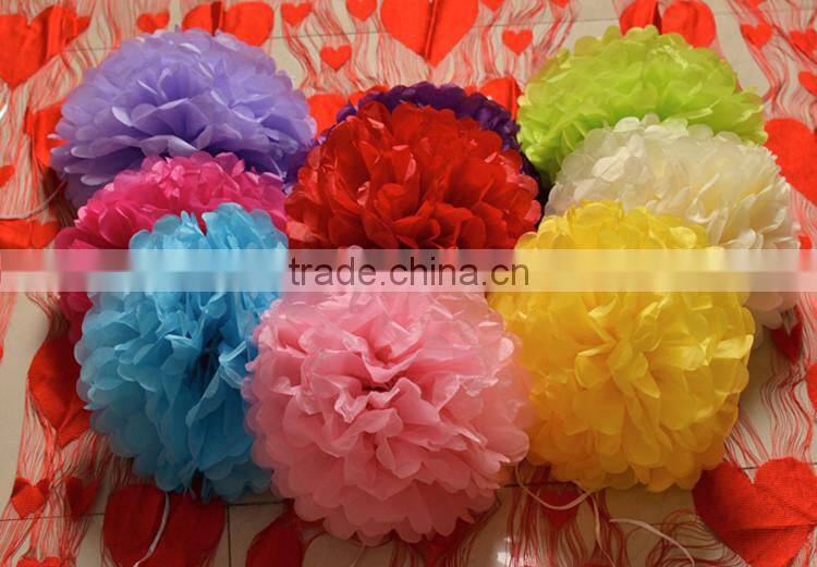 tissue pom poms artificial flowers for wedding decoration
