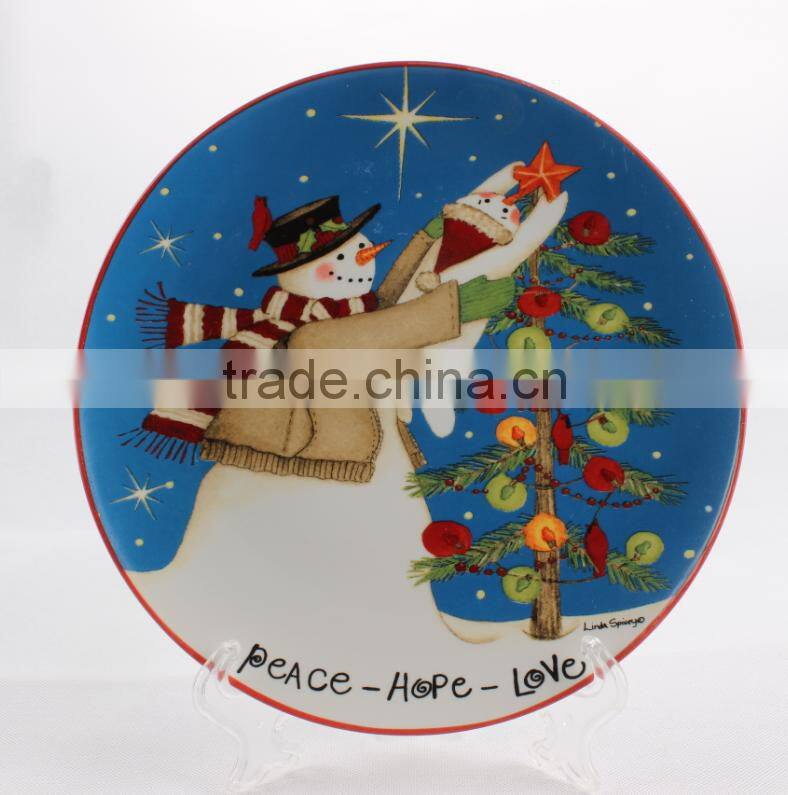 Factory wholesale antique chinese christmas item porcelain plate