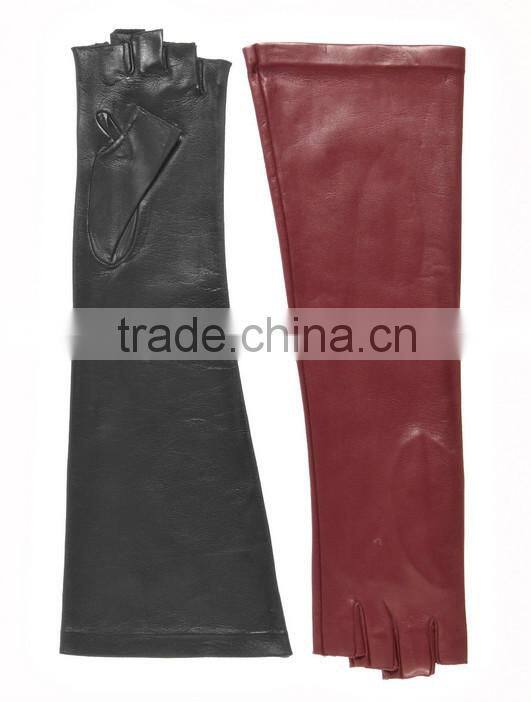 Women's Long Elbow Length Winter Gloves with 1/2 Fingers (8 Button Length)/fingerless gloves