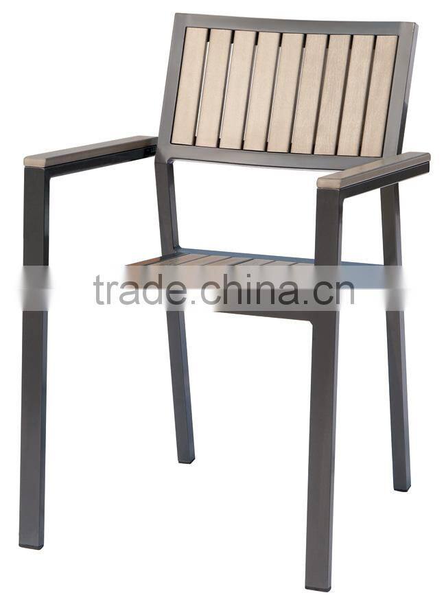 Out door aluminum wood chair on sale