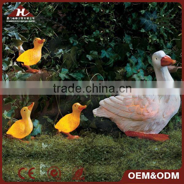 resin garden duck solar light
