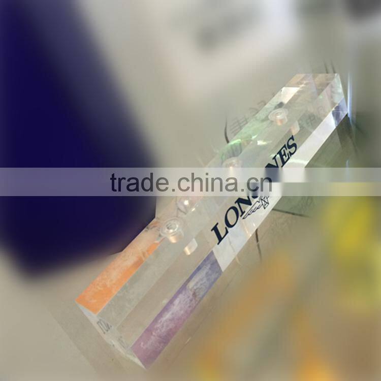 Plexiglass logo block, lucite block printing logo