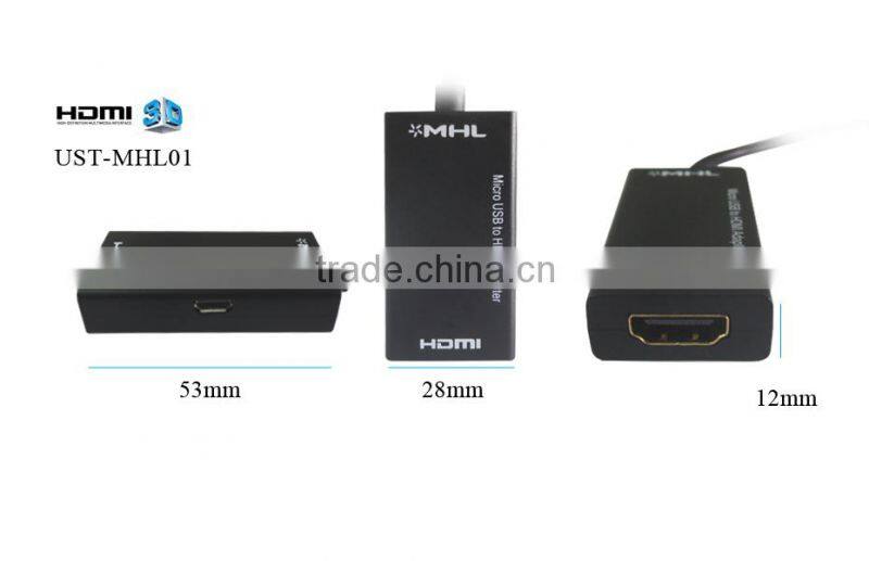 competitive price original /black MHLcable for galaxy s2 s3 s4 tv out cable