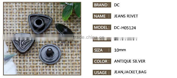 China factory fashion garment engrave logo jeans button rivet for denim