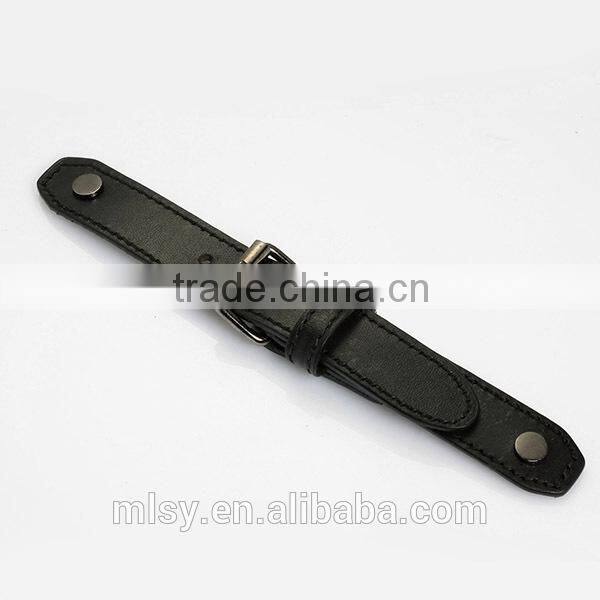 Fancy black leather belt no buckle for girls Brightness G1-80008