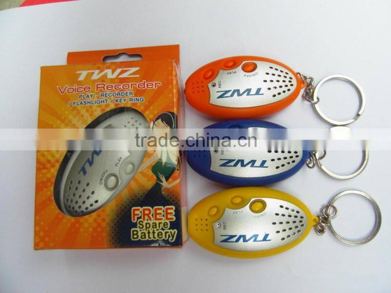 LED lamp style voice recordings key chain, Cheap keychain promotional gifts custom