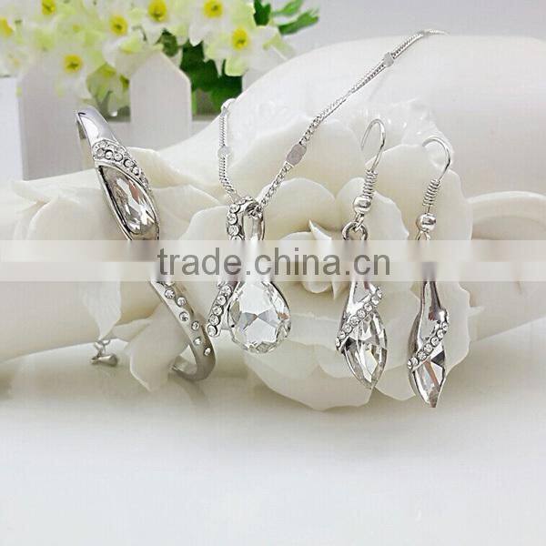 artificial imitation diamond jewelry set, gold jewelry sets