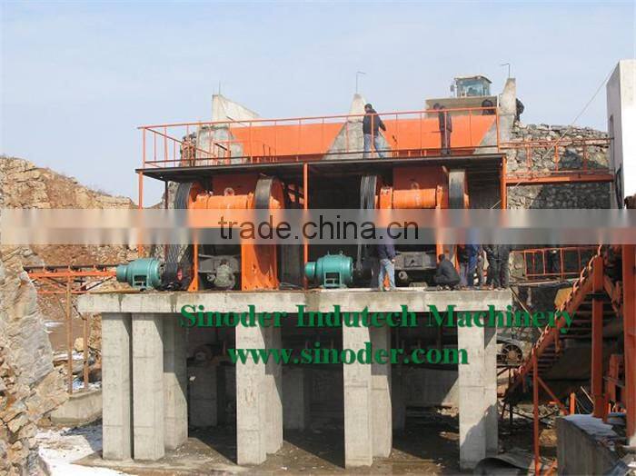 Sinoder Supply double teeth roller rock crusher/stone crushing machine