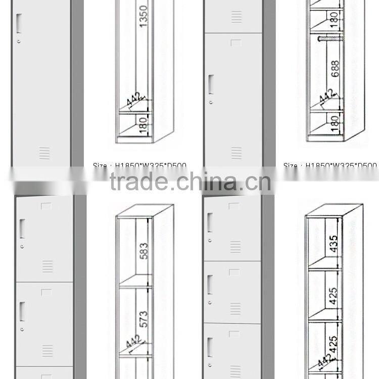 Luoyang manufacturer bathroom 6 doors steel ocker