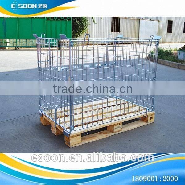 Stackable Metal Wire Containers Match Pallets