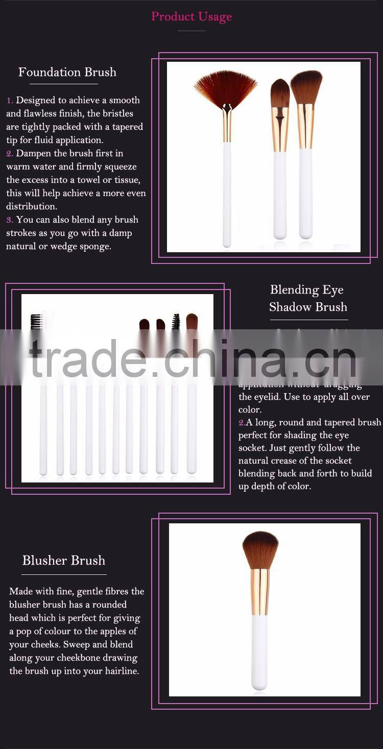 15 platinum lace bag wood handle makeup brush set