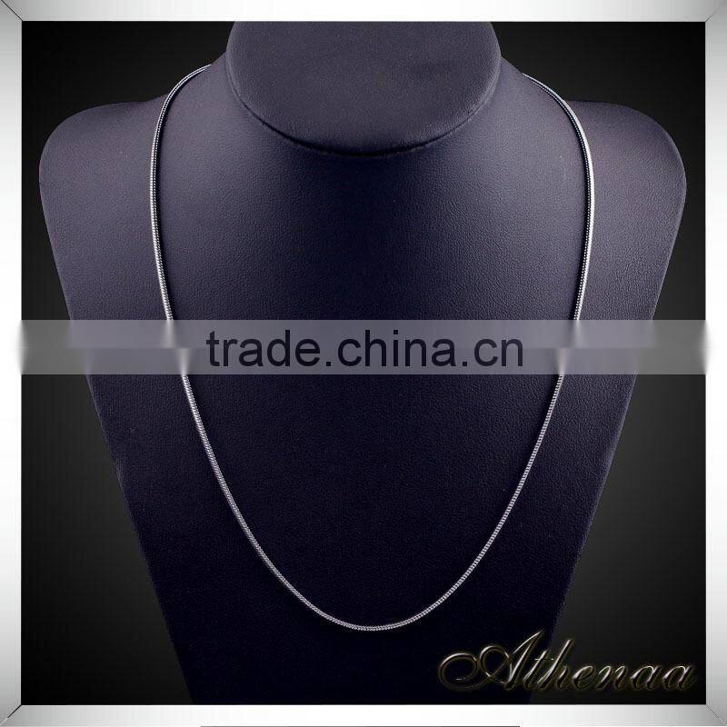 Simple White Color Copper Women Jewelry Thin Chain Necklace Designs
