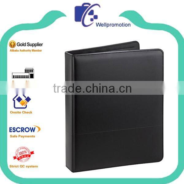 Leather ring binder portfolio with notebook