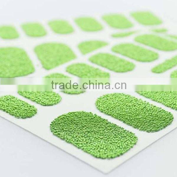 Custom sexy green 3D nail art sticker caviar nail arts mini beads 14 day nail decals nails factory