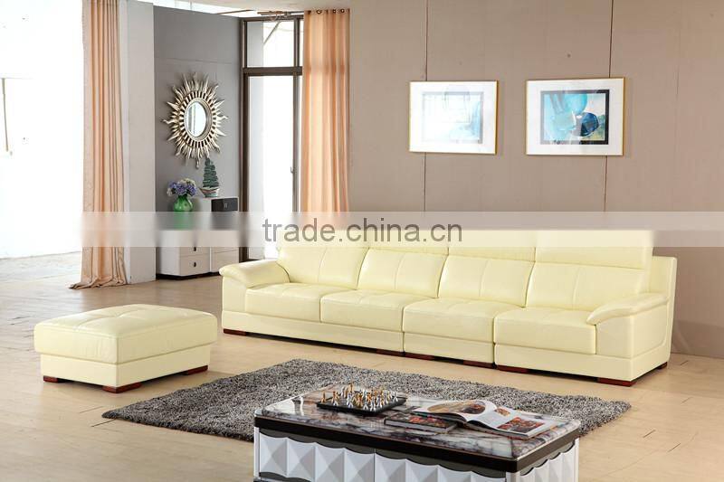 Modern leather sofa lounge with ottoman