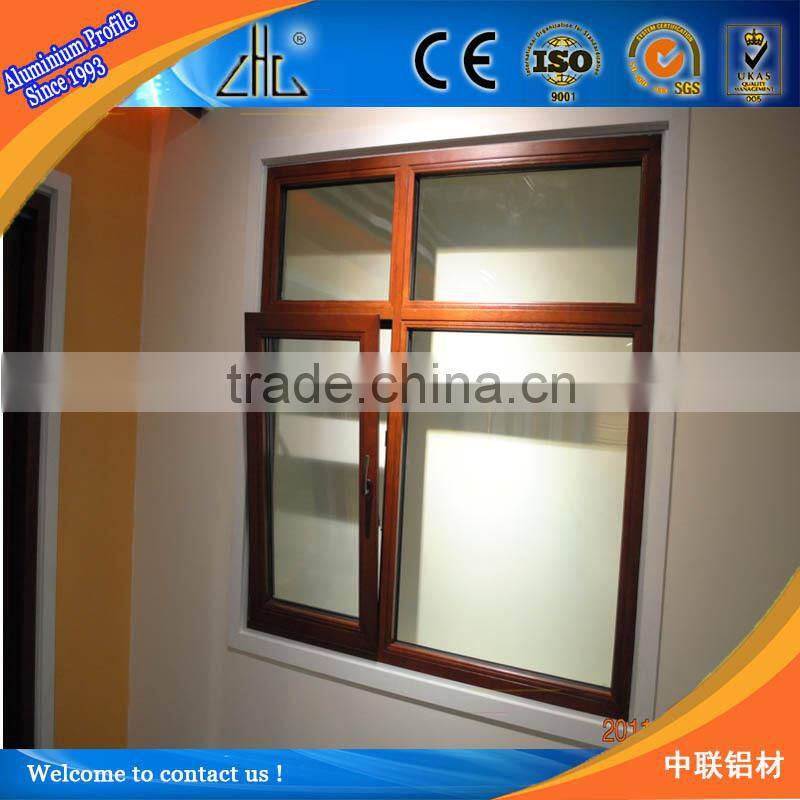 New ! Wood finished aluminum extrusion profiles,aluminum window frames price , aluminium wood profile windows