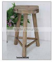 solid shabby chic round stump stools