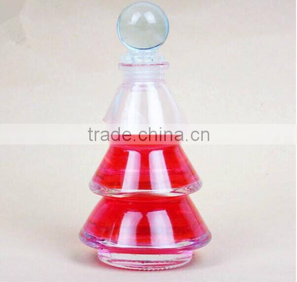 80ml 2015 hot sale clear glass art deco christmas tree perfume bottle.