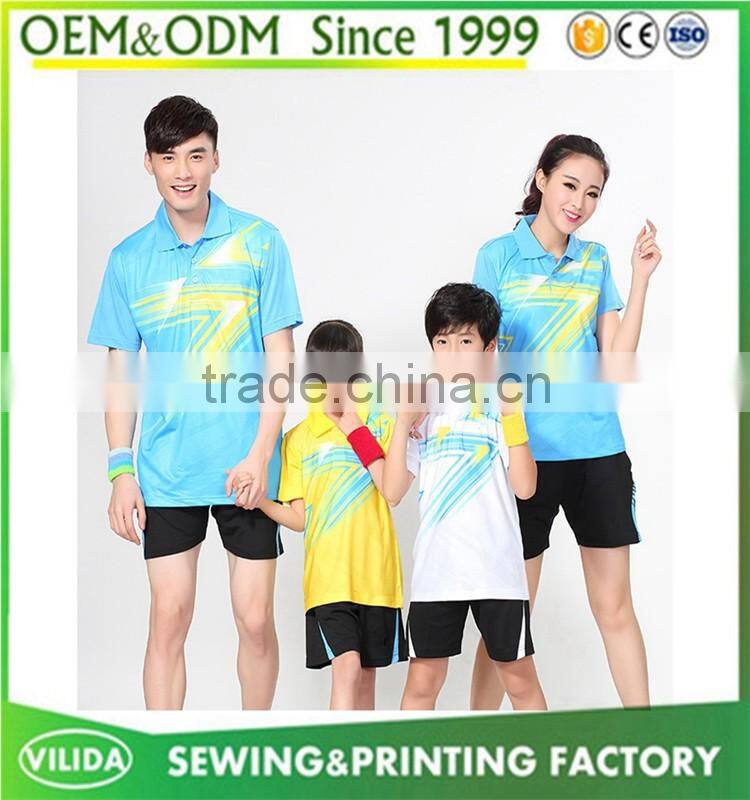 Custom High Qulity Badminton Sport Tracksuit family Badminton uniform