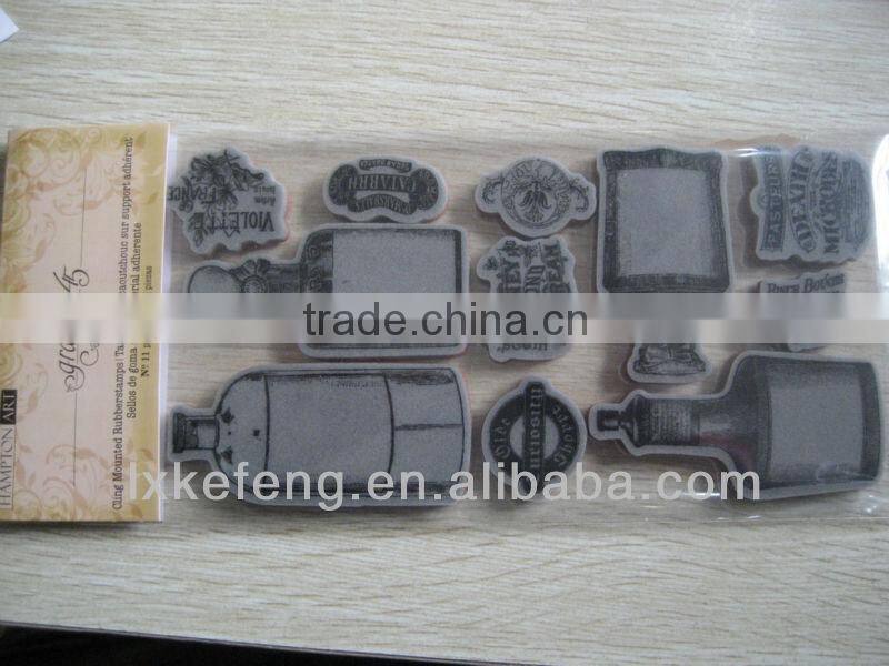 Rubber stamp set materials